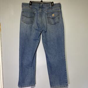Carhartt Jeans Mens‎ 40x30 Relaxed Fit Straight Light Wash Denim Blue